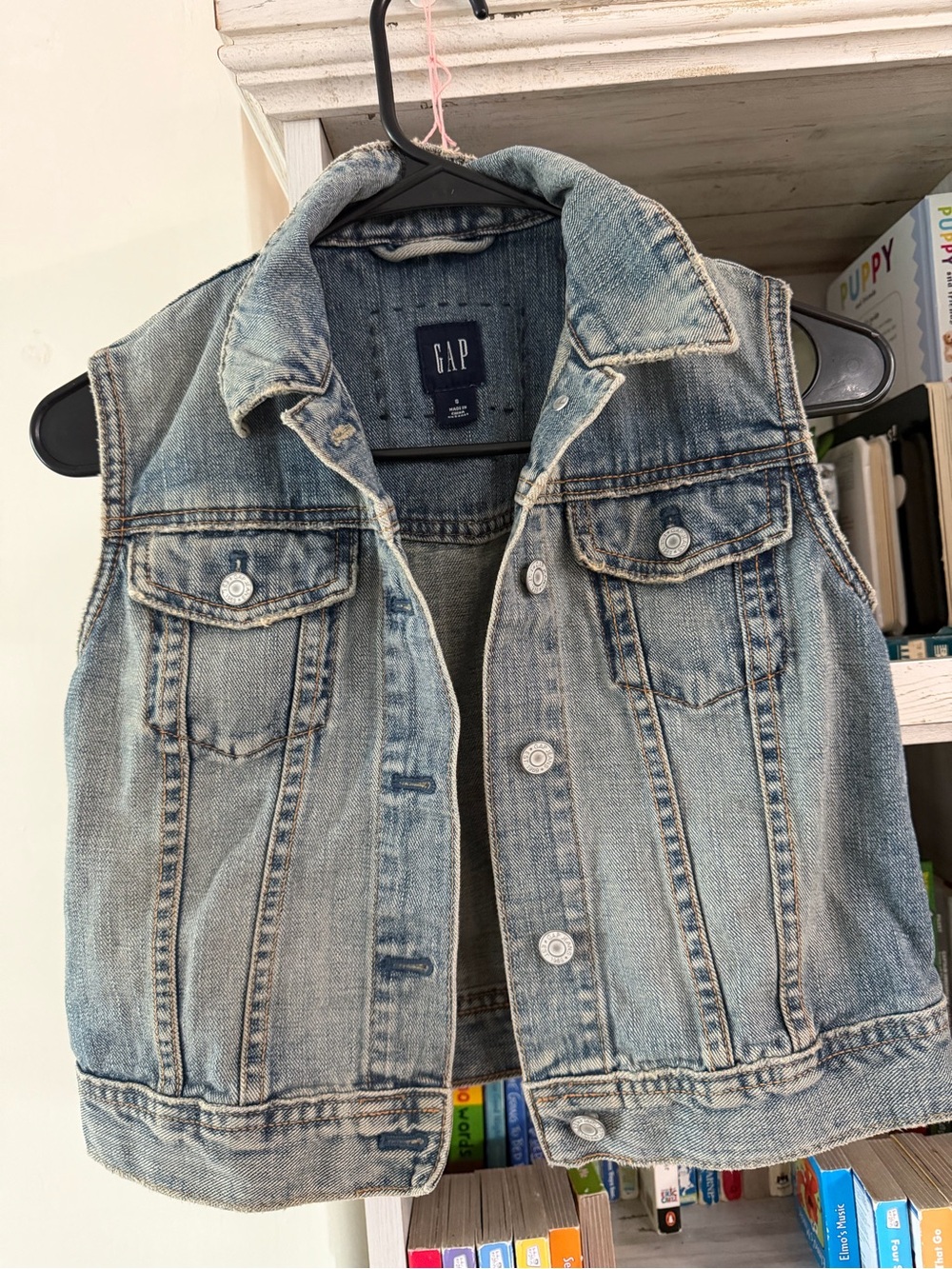 Y2K GAP Light Blue Washed Denim Vest size S